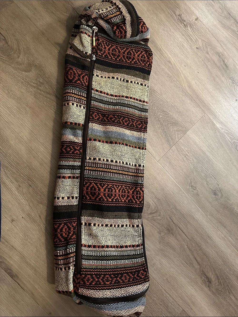 Bohemian Striped Knit Jumpsuit Bag - Rust and Beige /  Raj - La  NWOT